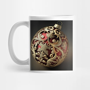 Red and Gold Christmas Ornament Mug